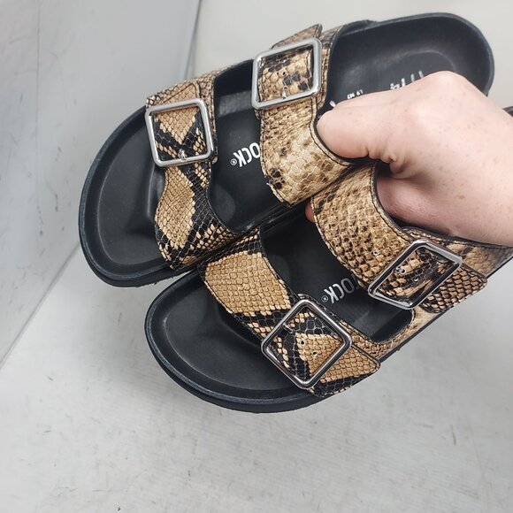 Birkenstock 1774 Arizona Snake Brown Slide Sandal - Picture 7 of 7